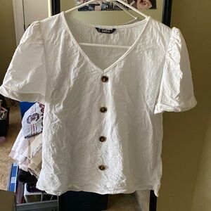 Shein pull over V neck blouse